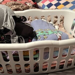 Whole basket of clothes